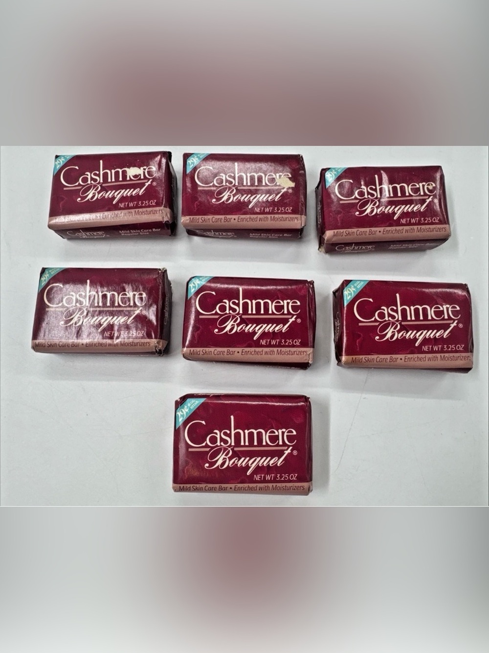 Vintage Cashmere Bouquet Bar Soap Lot of 7 with Moisturizers Mild Skin Care NOS